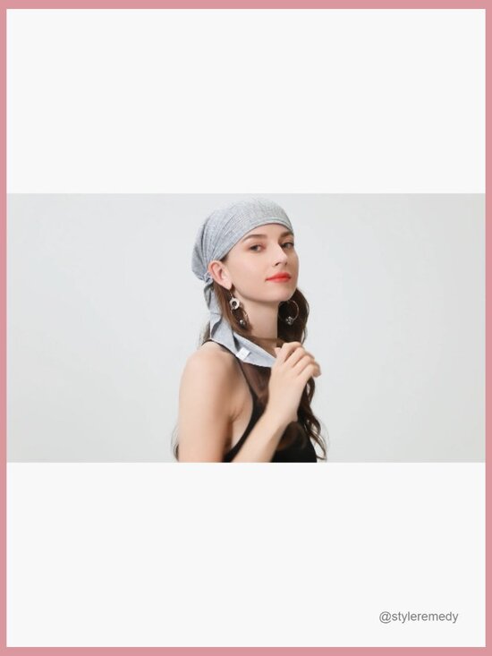 Pre-Tied Turban Beanie Cap Lightweight Chemo Headwrap Skull Cap main image 7